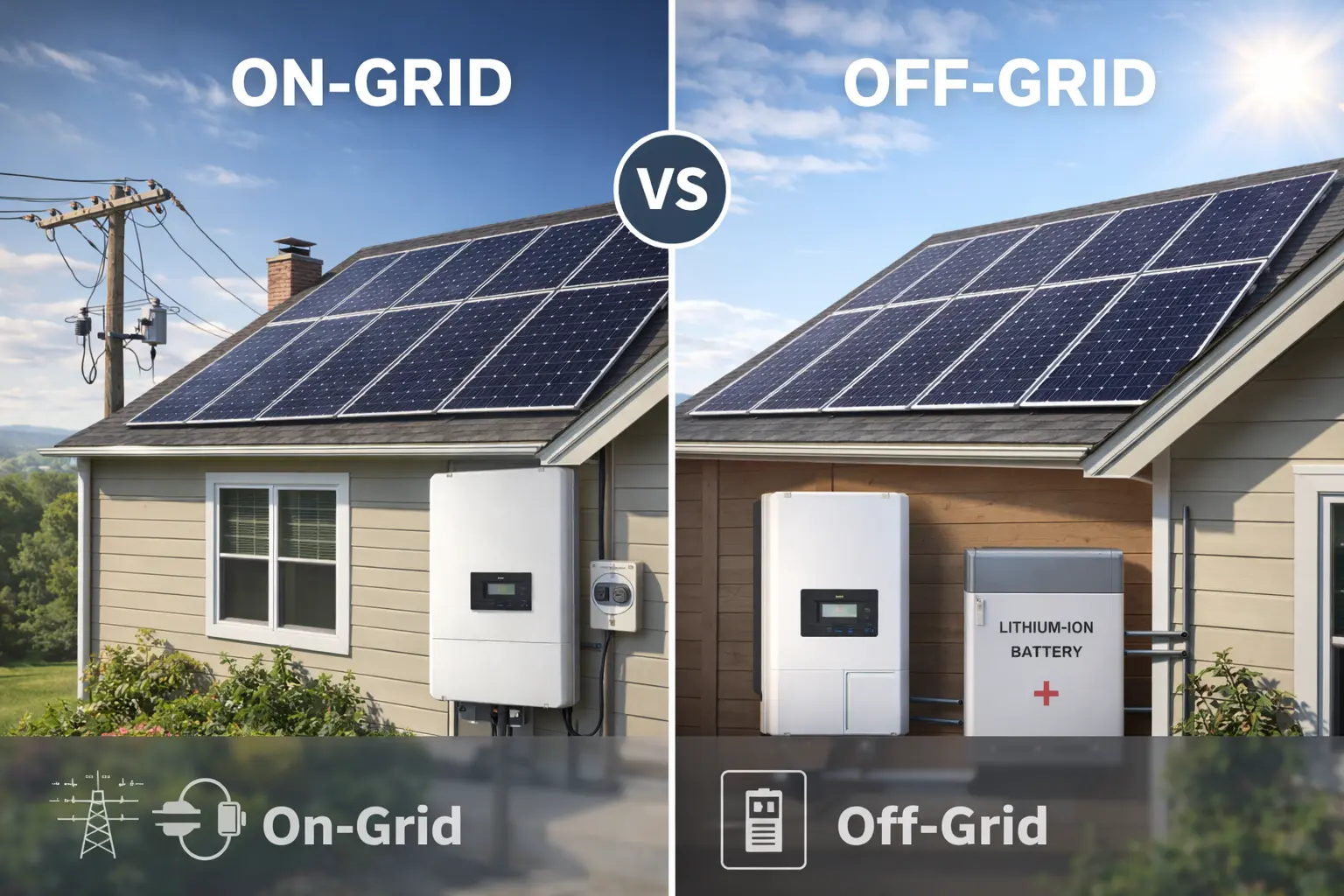 sistemas solares on grid vs off grid diferencias